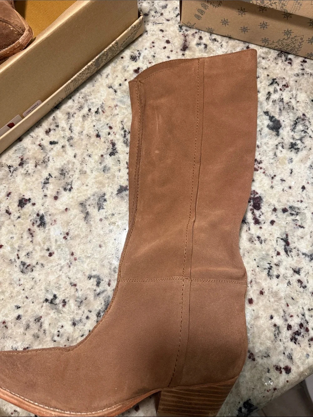Free People Tan Sway Low Slouch Boot Box — Taupe/Tan